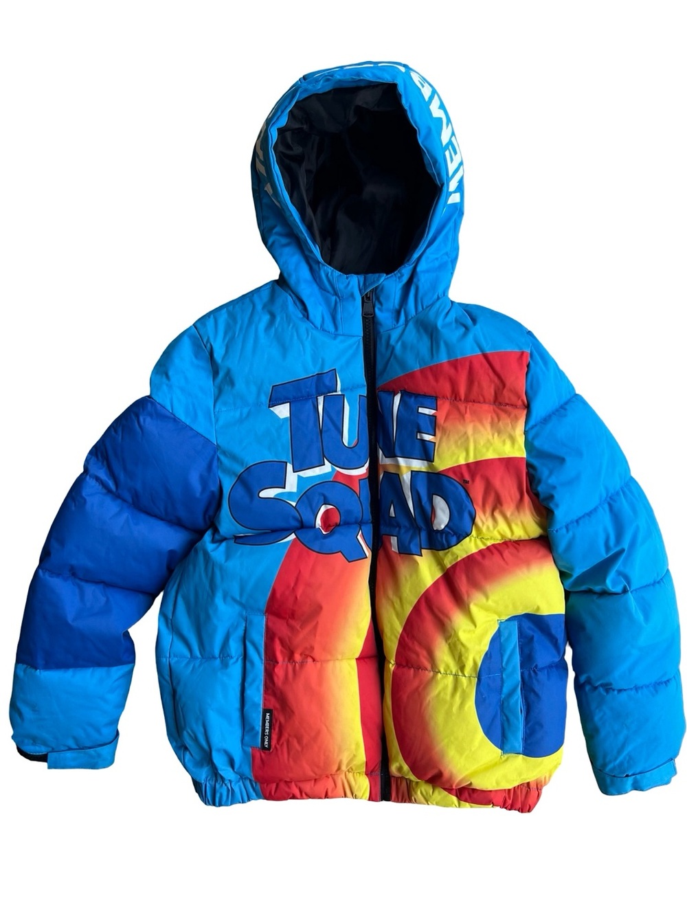 MEMBERS ONLY Space Jam Tune Squad Puffer Logo Jacket Kids 10/12 Colorful Winter